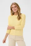 Mila R-neck Pullover - Pineapple Slice Melange
