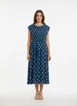 GislaSZ Maxi Dress - Blue Turtledove Big Dot