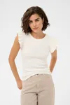 Carna Flounce Top - Chalk