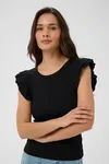 Carna Flounce Top - Black Deep
