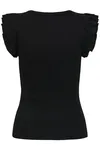 Carna Flounce Top - Black Deep