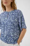 Berteline Blouse - Blue Block Print