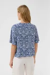 Berteline Blouse - Blue Block Print