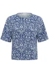 Berteline Blouse - Blue Block Print