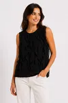 Edith Flounce Top - Black