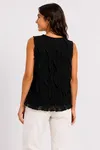 Edith Flounce Top - Black