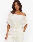 Dina Boatneck Cape Top - Cloud Dancer