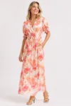 Nikki Dress - Cerise/Orange