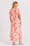 Nikki Dress - Cerise/Orange