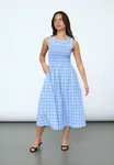 Eliba Dress - Blue Check
