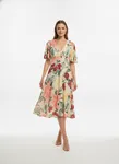 Gisela Midi Dress - Yellow/Flower