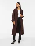 Femke Button Long Coat - Coffee Bean