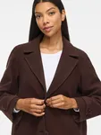 Femke Button Long Coat - Coffee Bean