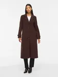 Femke Button Long Coat - Coffee Bean