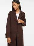 Femke Button Long Coat - Coffee Bean