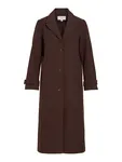 Femke Button Long Coat - Coffee Bean