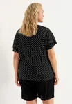Elin Frill Top - Black/White/Dotted