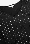 Elin Frill Top - Black/White/Dotted