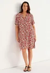 Lilly Short Dress - Rusty-red/Patterned