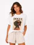 T-Shirt med Tryck - White