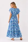Flower Long Dress - Blue
