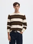 Rai Knit Crew Neck - Oatmeal Delicioso / Fir Green