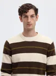 Rai Knit Crew Neck - Oatmeal Delicioso / Fir Green