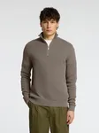 Dane Knit Structure Half Zip - Morel