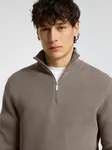 Dane Knit Structure Half Zip - Morel