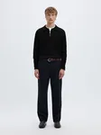 Teller Half Zip Polo - Black