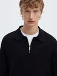 Teller Half Zip Polo - Black