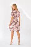 Flower short dress - Cerise