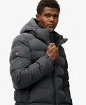 Hooded Sports Puffer Jacket - Ebony/Ebony