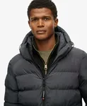 Hooded Sports Puffer Jacket - Ebony/Ebony