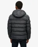 Hooded Sports Puffer Jacket - Ebony/Ebony