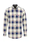 Herringbone Check Shirt - Ink Blue