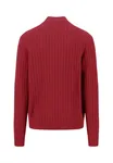 Zip Cardigan Ribbed  - Brick