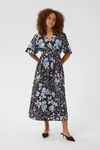 Nadira Dress - Coffee Bean/Blue Fog Flower