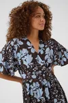 Nadira Dress - Coffee Bean/Blue Fog Flower