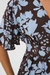 Nadira Dress - Coffee Bean/Blue Fog Flower