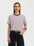 Wessential Striped Boxy Tee - Tawny Port Bright White