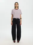 Wessential Striped Boxy Tee - Tawny Port Bright White