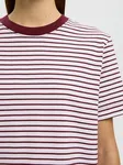 Wessential Striped Boxy Tee - Tawny Port Bright White