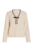 Naye V-neck Detail Knit Top - Super Light Natural Melan Coffee Bean