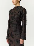 Marena Batwing Top - Coffee Bean Black Flowers