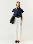 Leona Short Top - Navy Blazer W. Checks