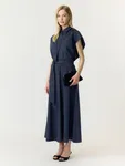 Leona Long Skirt - Navy Blazer W. Checks