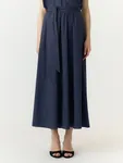 Leona Long Skirt - Navy Blazer W. Checks