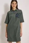Solid Corduroy Dress - Dried Olive Green             