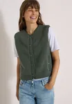 Solid Teddy Vest - Dried Olive Green             